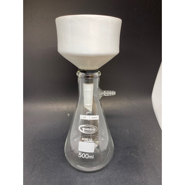 ชุดกรอง Buchner Funnel Suction Flask แหวนยางรองกรวย พร้อมใช้งาน