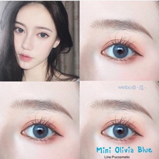 💙Mini Olivia Blue💙สายตา-0.50,-2.75,-4.25,-4.50,-4.75,6.00(Kitty kawaii)