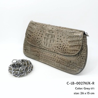 Prang Crocodile Leather Clutch / Cross Body Bag กระเป๋าสะพายข้าง คลัทช์ หนังจระเข้ C-LB-0027H/K-R