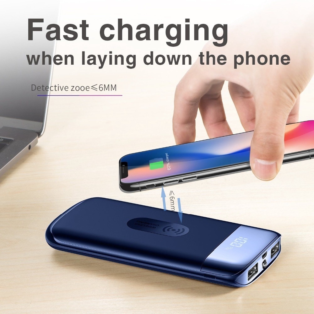 Portable Battery Charger 50000mAh Power Bank Qi Wireless Charging USB Powerbank for Smartphone