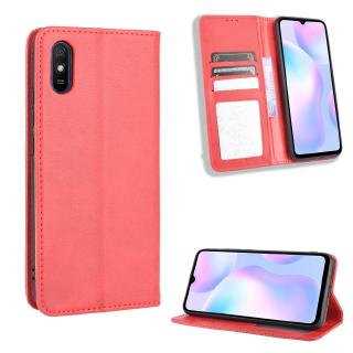 เคสหนัง PU ฝาพับแม่เหล็ก พร้อมช่องใส่บัตร สไตล์วินเทจ สําหรับ Xiaomi Remi 9A Xiomi Remi9A