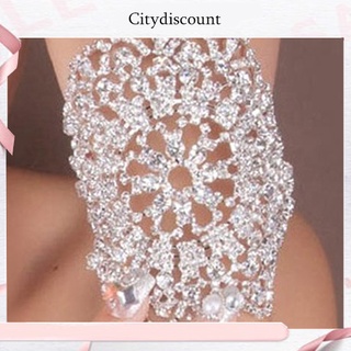 &lt;citydiscount&gt; สร้อยข้อมือ ประดับคริสตัล พลอยเทียม ปรับได้ สําหรับเจ้าสาว งานแต่งงาน ปาร์ตี้