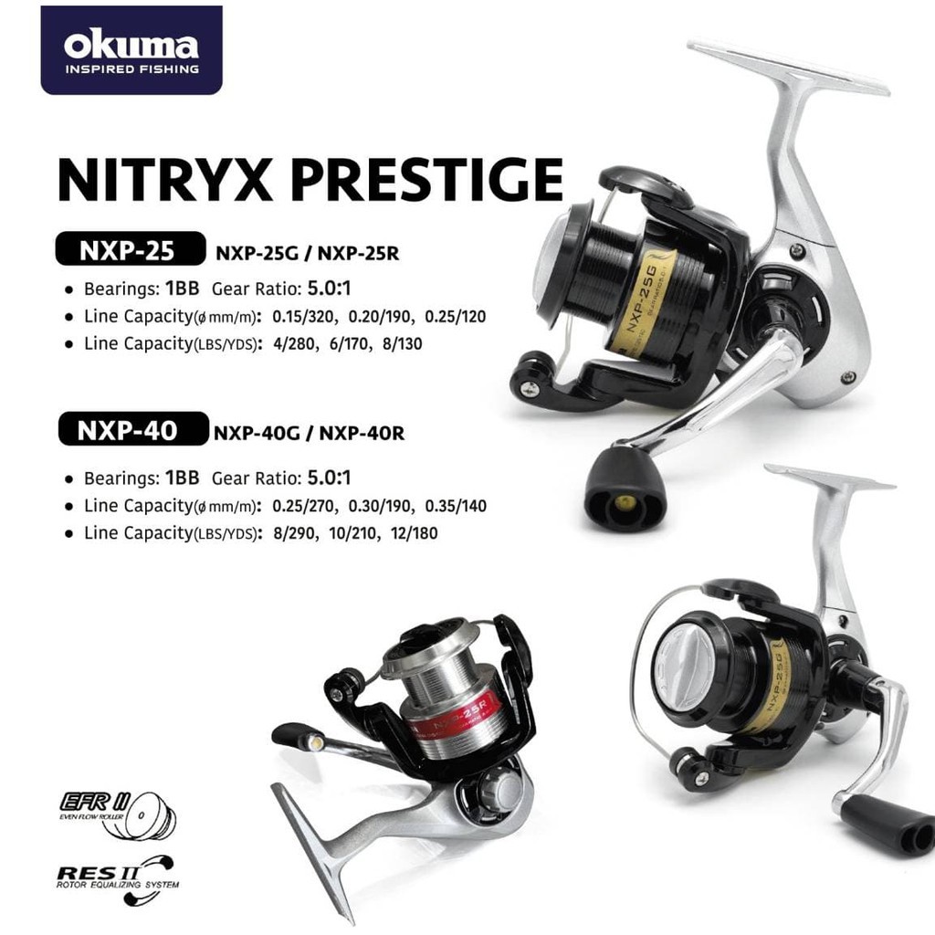 รอกสปินนิ่ง OKUMA NITRYX PRESTIGE NXP รอบ 5.0:1 สปูลโลหะ