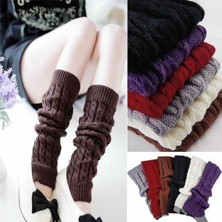 ถักโครเชต์ Cable Knit Braided Warmers ขารองเท้าผ้าใบ Booters Toppers