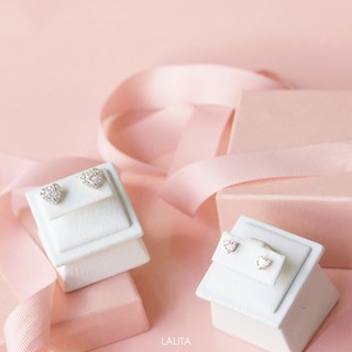 LALITA.BKK - Mini Heartbeat Earrings ต่างหูเพชรหัวใจ