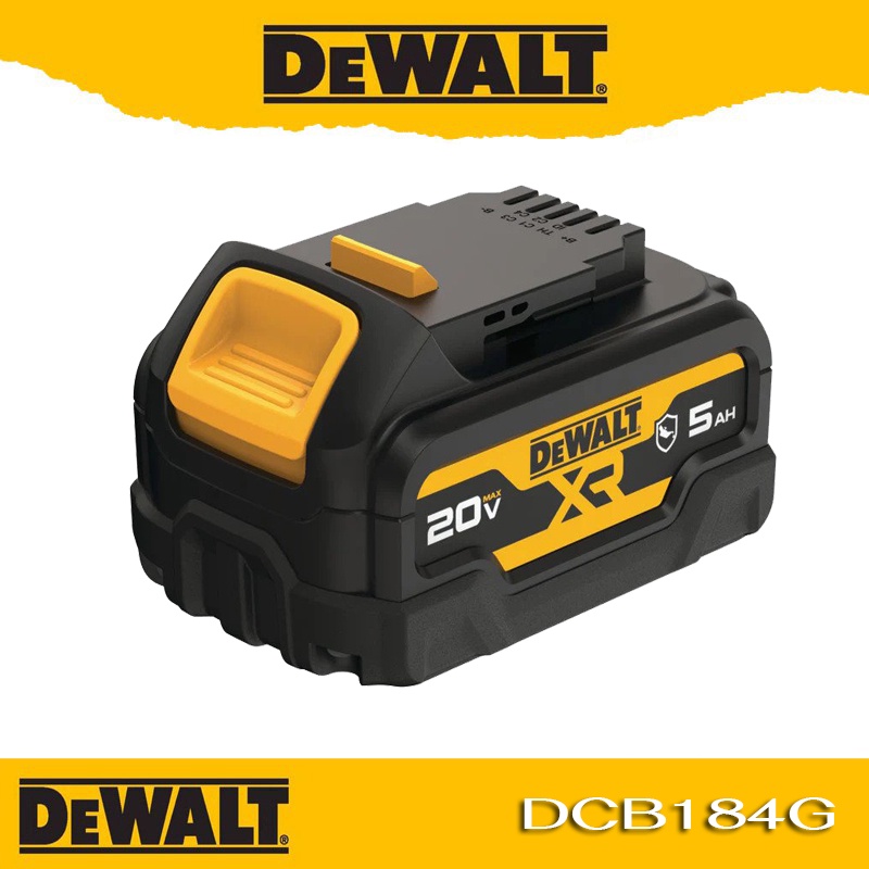 DeWALT dcb184g แบตเตอรี่ 5.0AH เคสยาง