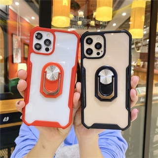 เคสโทรศัพท์ใสพร้อมแหวนขาตั้งสําหรับ Samsung A12 A21S A32 A51 A52 A71 A72 S21 S30 Plus Ultra 4G 5G