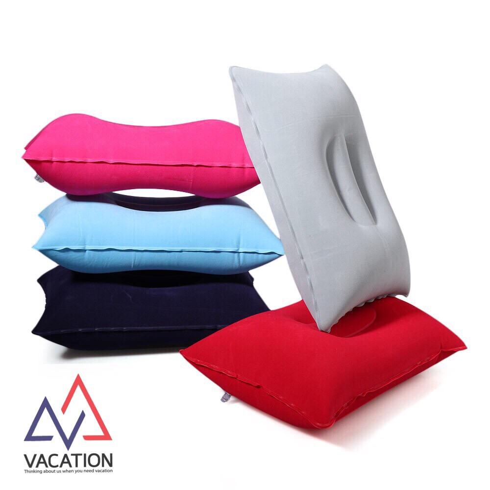 VACATION สินค้าส่งจากไทย หมอนเป่าลม  24 x 34.5 ซม หมอน เป่าลม แบบพกพา หมอนรองคอ เดินป่า เดินทาง ต่างประเทศ ท่องเที่ยว