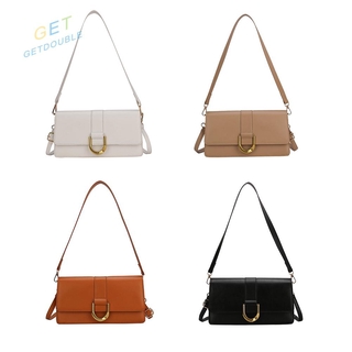 Getdouble กระเป๋าสะพายไหล่กระเป๋าถือแฟชั่นสําหรับสตรีหนัง Pu Messenger Tote