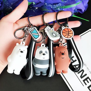 ☃☂TN077 พวงกุญ แจหมีน่ารัก หมี We Bare Bears 3 สี น้ำตาล ขาว แพนด้า พวงกุญแจหมี กระเป๋า พวงกุญแจบ้าน พวงกุญแจน่ารักเครื�