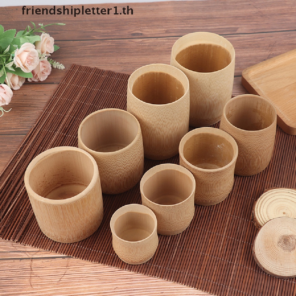 Shopee-5024th แก้วมักไม้ไผ่แกะสลัก สําหรับใส่เครื่องดื่ม ชา กาแฟ น้ําผลไม้ นม
