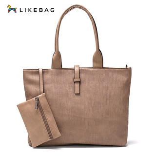 Likebag spot classic ladies tote bag large capacity shoulder bag multi-compartment bag buy one get two ฟรีกระเป๋าเงินเหรียญ