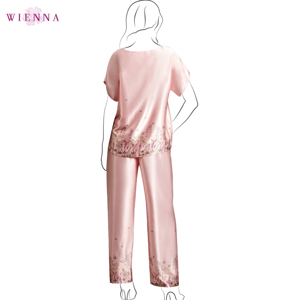 Wienna DN50266 , DN50267 ชุดนอน เวียนนา Sleepwear ชุดนอน Romantic Print เสื้อแขนสั้น กางเกงขายาว Pajama ไซซ์ M,L,X(XXL)
