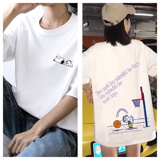 **พร้อมส่ง** เสื้อยืดแขนสั้น พิมพ์ลายการ์ตูนสนูปปี้ พลัสไซซ์ แฟชั่นสําหรับผู้ชาย และผู้หญิง