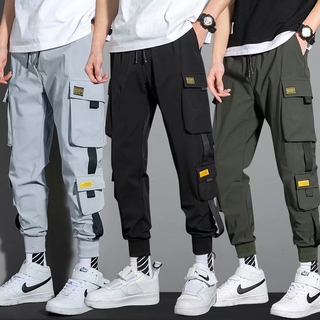 M-5XL Korean Pants Overalls Men Jogging Pants Loose Legged Casual Pants Functional Fashion Sports Pants Mountaineering Pants Cargo Pants Mens