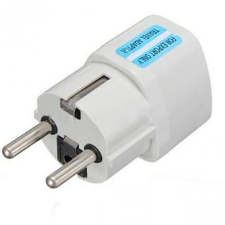 ADAPTER KOREA UK US AU to EU Travel Power Adapter Wall Plug Converter (White)