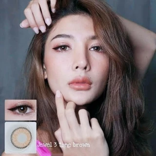 คอนแทคเลนส์ แต่งหน้า เจ้าสาว รุ่น Jewel 3 tone มีสีเทา/ตาล Gray/Brown ค่าสายตา (0.00)-(-7.50)