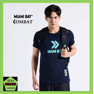 Miami bay เสื้อคอกลม ชาย  รุ่น Combatสีกรม