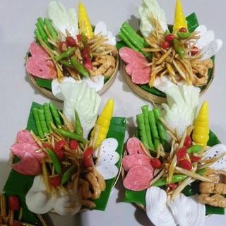 งานปั้นชุดส้มตำต่างๆ มีตำหอยแคลง/ตำปลาร้าเสริฟพร้อมปลาดุกย่าง/ตำถาดใแหนมหมูยอ