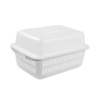 ชั้นคว่ำจานพลาสติกมีฝาครอบ S JCJ 2401 สีขาว ชั้นวางของในครัว DISH RACK PLASTIC WITH LID JCJ 2401 WH