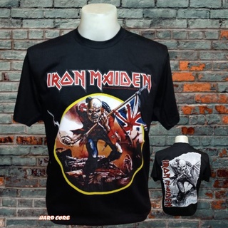 เสื้อยืดผ้าฝ้ายพิมพ์ลายขายดีเสื้อวง IRON MAIDEN วงร็อค ไม่มีตะเข็บข้าง คอฟิต ป้ายUS เสื้อทัวร์ เสื้อวินเทจ วงร็อคต่างประ