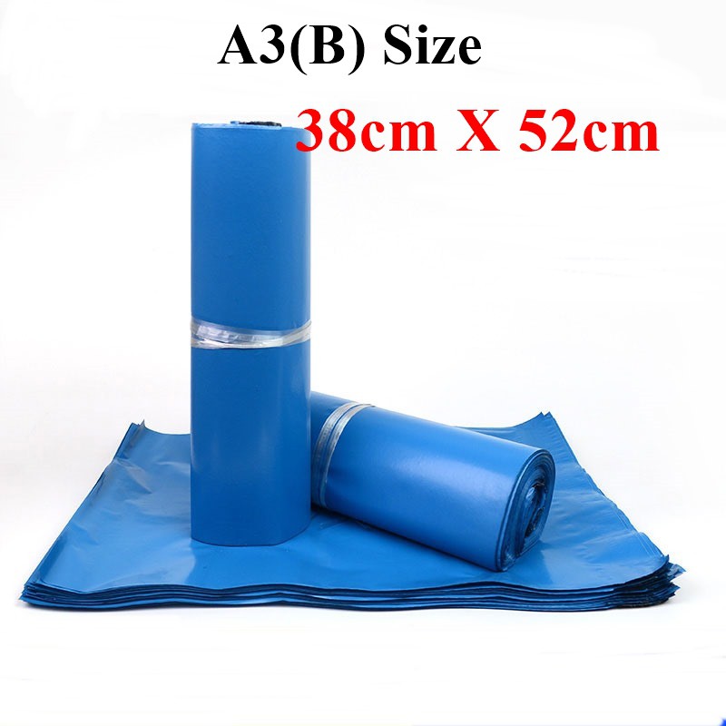 A3(B) Size Blue Courier Bag 38cm X 52cm, 10 ชิ้น