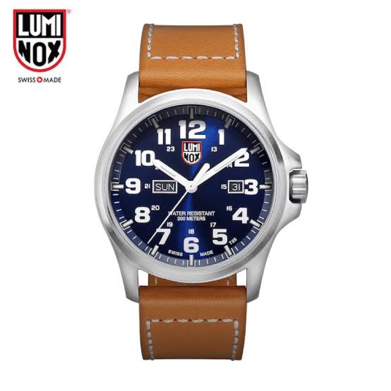 LUMINOX รุ่น XL.1924 ของแท้100% Atacama Field Day/Date 1920 series - เรือนเหล็ก สายหนังสีน้ำตาล รับป