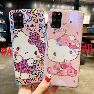 เคสซิลิโคน เคส Samsung Note 20 Ultra S21 S21+ S21 Ultra S20 Plus S20+ S20 Ultra S20FE S22 Ultra S22+ Cute Cartoon เฮลโลคิตตี้ Hello Kitty Blue-Ray Design Silicone Case