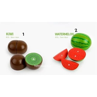 ของเล่นไม้ ของเล่นหั่นผัก หั่นผักผลไม้แม่เหล็ก 17 ชิ้น เสริมพัฒนาการ