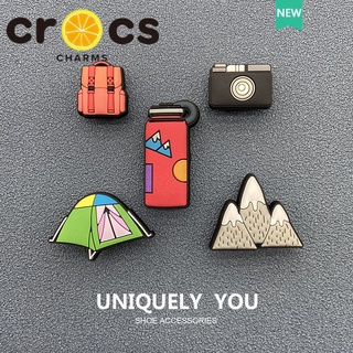 Crocs jibbitz charms แคมป์ปิ้งซีรีส์ DIY รองเท้าดอกไม้ตกแต่ง crocs อุปกรณ์เสริมด้านบนตั้งแคมป์รูปแบบ jibbitz