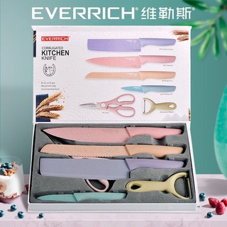 ใส่โค้ด BYJAME100 ลดทันที 10% [ของแท้] Everrich เซ็ตมีดพาสเทล ชุดมีดสแตนเลสนำเข้า แอนตี้ไบโอติค