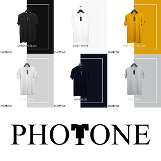 เสื้อยืดชาย ผ้าฝ้าย สีพื้นPHOTONE เกรดดี มีเก็บเงินปลายทาง