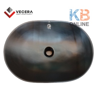 VCR-6255A-M3 อ่างล้างหน้าทรงรี สีดำ VCR-6255A-M3 Ceramic Wash Basin Oval (Black) 590 x 425 x 140 VECERA