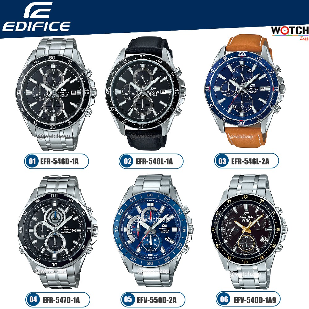 Casio Edifice Chronograph นาฬิกาข้อมือผู้ชาย สายสแตนเลส รุ่น EFR-546L EFR-546D EFR-547D EFV-550D EFV