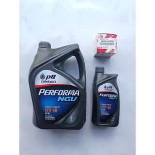 PTT Performa NGV 10W40 สำหรับเครื่องยนต์ติดแก้ส ขนาด5 ลิตร+กรองเครื่อง TOYOTA ลูกกระดาษ USE FOR