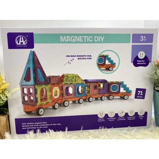 🌈ของเล่นเด็ก ตัวต่อแม่เหล็กเสริมทักษะ ตัวต่อแม่เหล็ก Megnstic DIY Megnatic Block ตัวต่อแม่เหล็ก DIY ตัวต่อแม่เหล็ก71ชิ้น