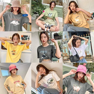 (ลด 25% โค้ด SKJWAP8)  พร้อมส่ง  💖 เสื้อยืด เสื้อโอเวอร์ไซส์ comfy cotton - Farms BUDDIES collection ใหม่