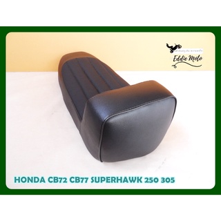 HONDA CB72 CB77 SUPERHAWK 250 305 "BLACK" COMPLETE SEAT BACKREST TYPE  // เบาะ เบาะรถมอเตอร์ไซค์ สีดำ มีพนักพิง ผ้าลอน