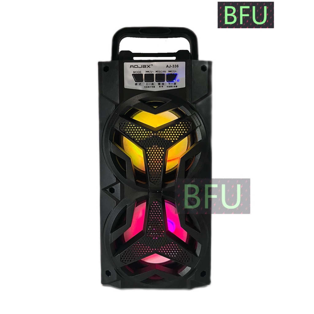 ลำโพง Bluetooth ไร้สาย แบบพกพา มีไฟ LED ลำโพง 4 นิ้ว รุ่น AJ-336 มี 3 แบบให้เลือก