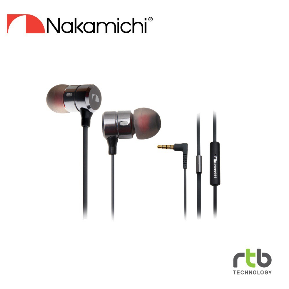 Nakamichi หูฟัง รุ่น NM MR310 In-Ear Metal Earphone W/Mic  - Gun Metal