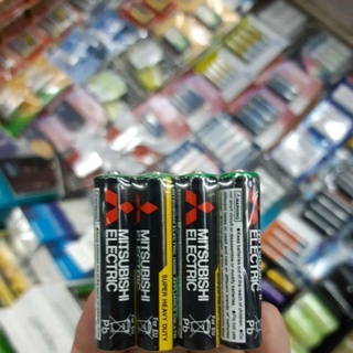 ถ่าน Mitsubishi AAA Super Heavy Duty(ขนาดเล็ก R03) 1.5V จำนวน 4 ก้อน ของใหม่ ของแท้  (ชาร์จไม่ได้)