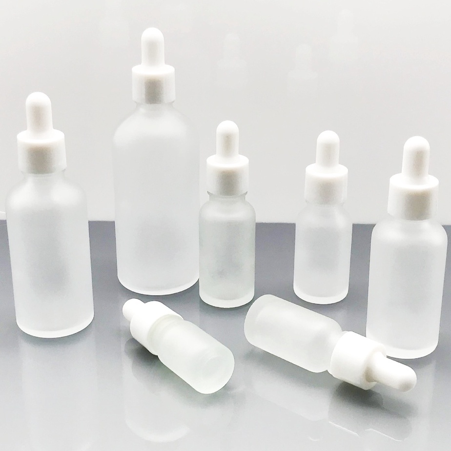 พร้อมส่ง5/10/15/20/30 ml ขวดหมอก หรู ขวดเปล่าพกพา แก้วสีขาว ฝ้า หยดดรอปเปอร์ dropper เติมใช้ซ้ำได้ ใส่เซรั่ม โทนเนอร์diy