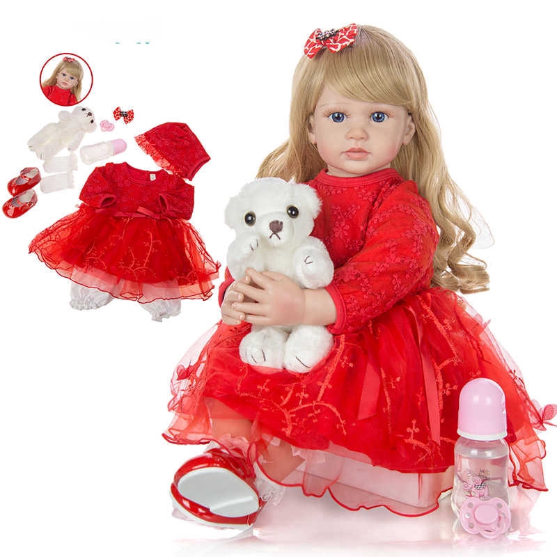 24/" Toddler Reborn Baby Dolls Handmade Soft Vinyl Silicone Baby Doll Newborn Toy
