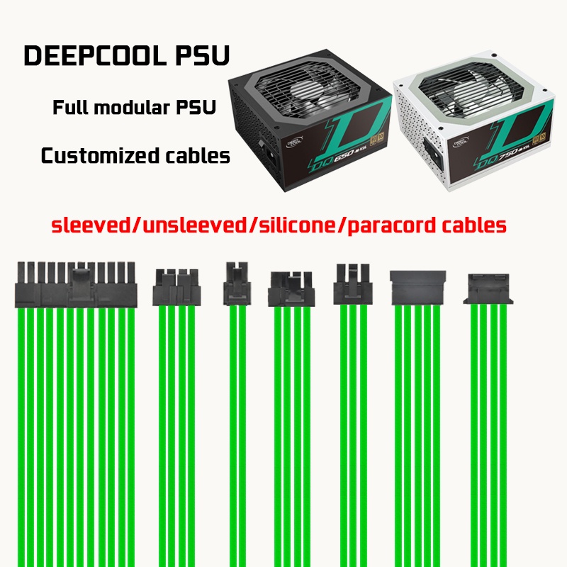 Dreambigbyraymod สายเคเบิลแบบแยกส่วน psu แบบกําหนดเองสําหรับ psu deepcool DQ650-M 750