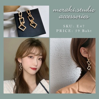 E47 ต่างหู ก้านเงิน s925 งานเกาหลี แบบใหม่ล่าสุด ต่างหู แฟชั่น Earring Jewelry เครื่องประดับออกงาน ตุ้มหู