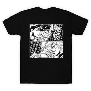 เสื้อยืดผ้าฝ้าย พิมพ์ลาย JojoS Bizarre Adventure Jotaro Star Platinum Dio The World Fight สําหรับผู้ชาย O65YT NGF32T65E