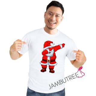 เสื้อยืดผ้าฝ้าย เสื้อยืดคริสต์มาสJambutree Funny Merry Christmas Party Celebration Dabbing Santa Claus Unisex Graphic T-