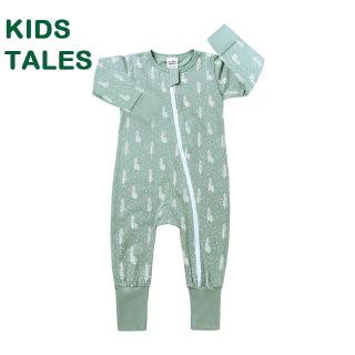 Kids Tales Baby Boys Girls Bodysuit Newborn Infant Toddler Jumper Sleep Suit Pajama Cotton Pine Tree Print Zips Jumpsuit Bonds Wondersuit Hy2706g