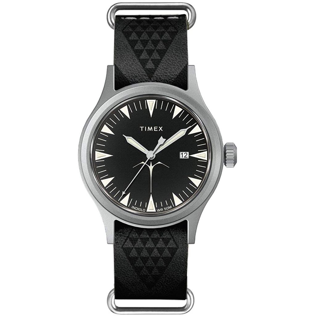 Timex TW2T81500 x Keone Nunes Nihoniho นาฬิกาข้อมือผู้ชาย สายหนัง สีดำ หน้าปัด 40 มม.