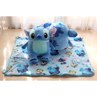 ตุ๊กตาผ้าห่ม stitch ตัวอ้วน นุ่มนิ่ม ผ้าห่มแยกจากตุ๊กตาได้ ตุ๊กตาขนาด 60 cm ผ้าห่มขนาด 100x170 cm  #ตุ๊กตาผ้าห่ม #stitch